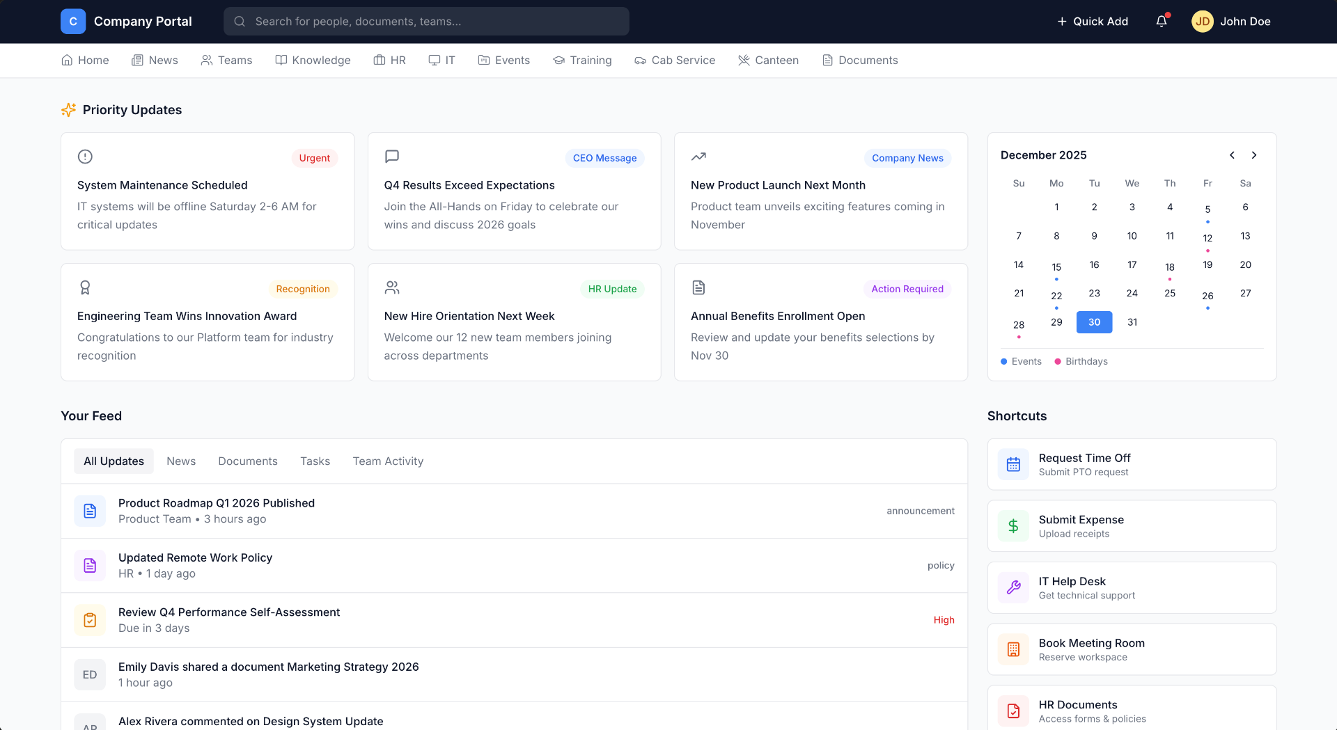 Company Intranet Portal