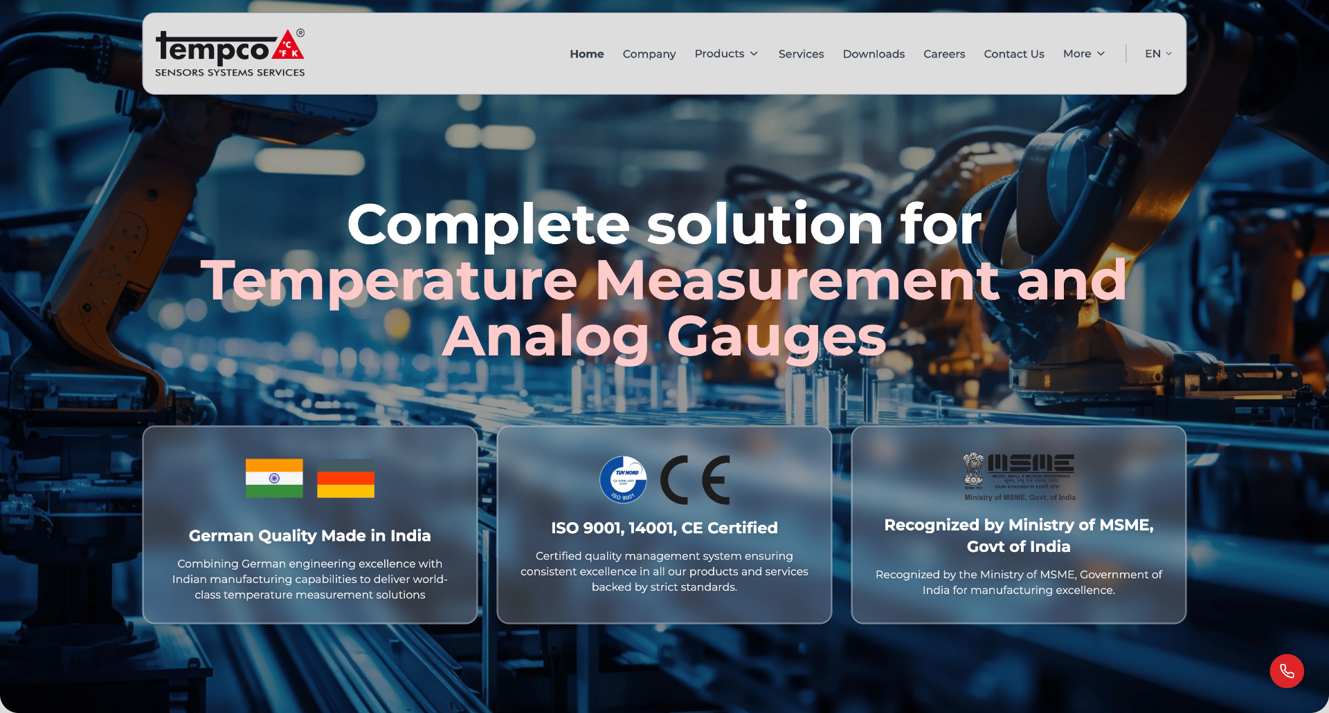 TEMPCO – Industrial Product Website & CMS
